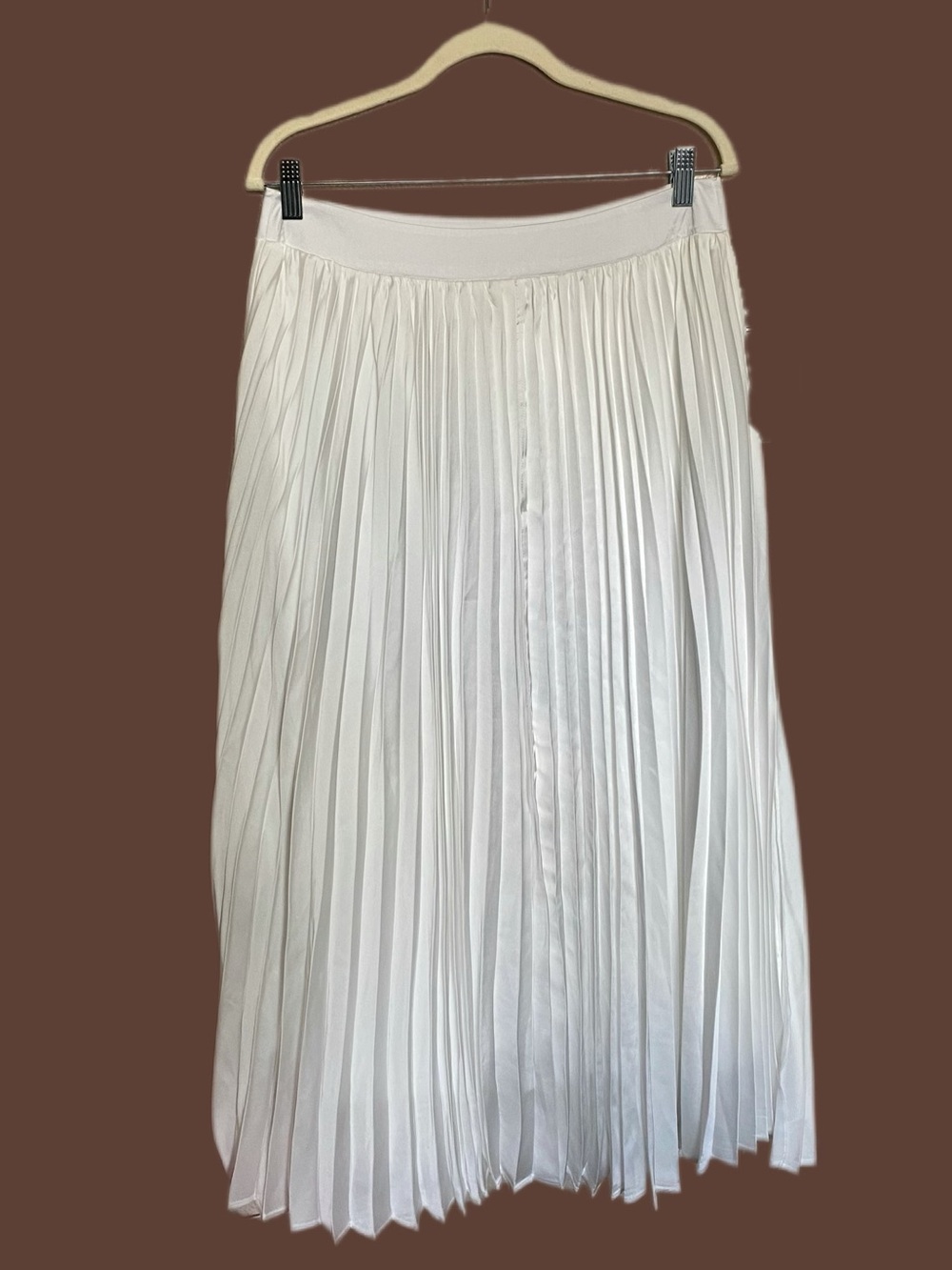 Francesca's Collections White Pleated Maxi Skirt
